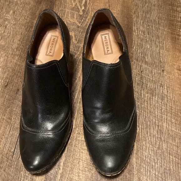 Merona Black Bootie Leather upper - Picture 4 of 5